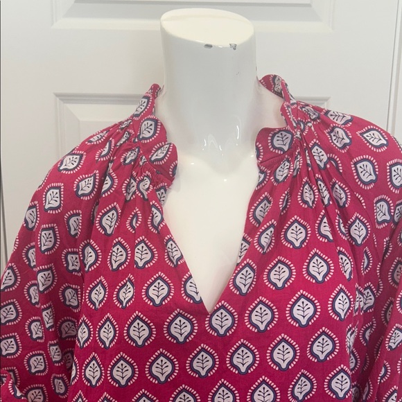 Caryn Lawn Vibrant Red Leaf Patterned dress - Picture 2 of 10